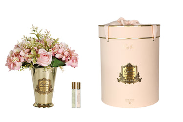 GSG06 | NEW Grand Summer Posy in Cherry Pink - Gold Vase